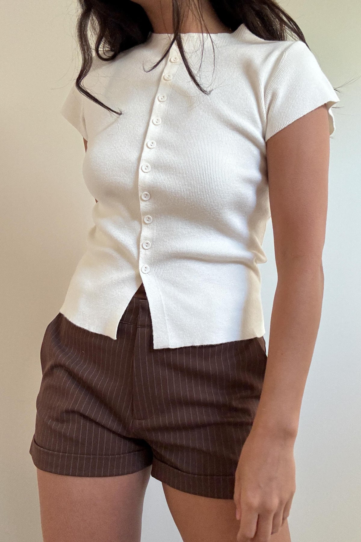 Pinstriped Tailored Shorts