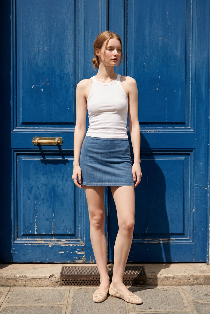 Denim Micro Skort
