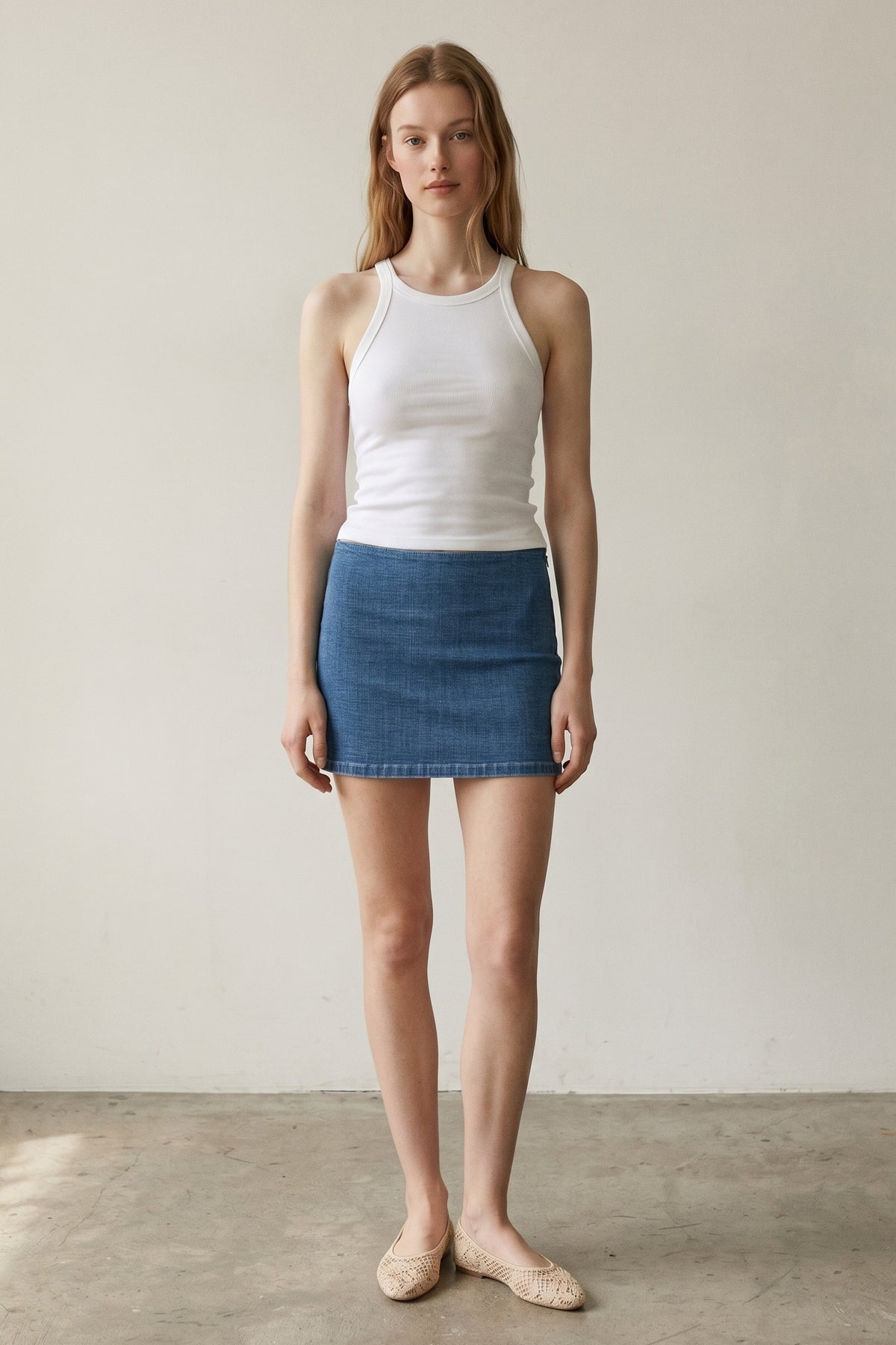 Denim Micro Skort
