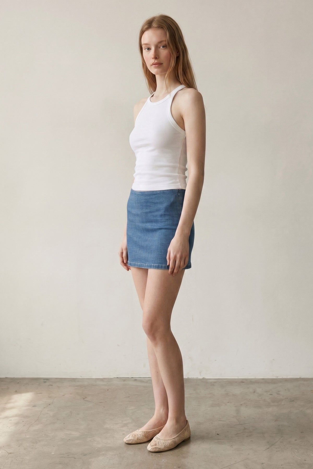 Denim Micro Skort