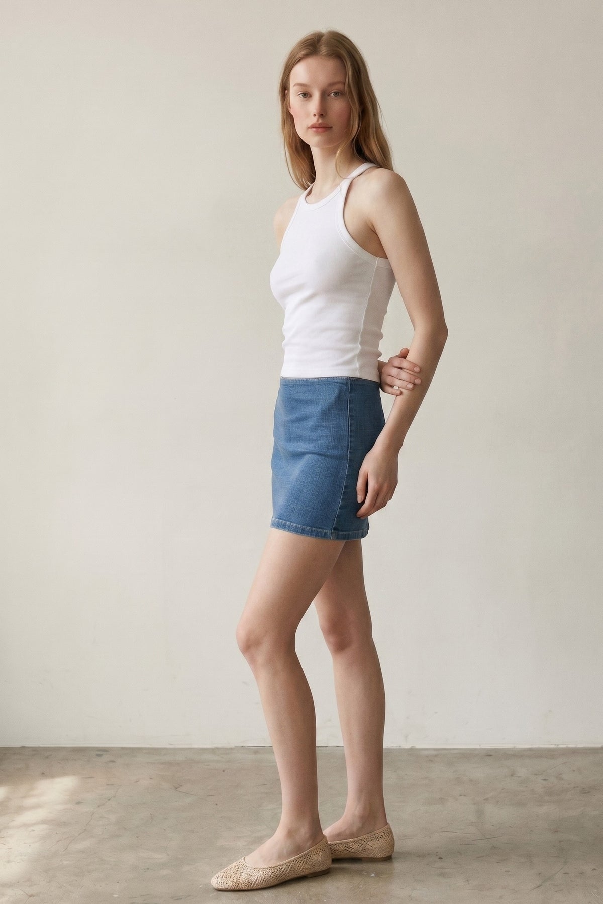 Denim Micro Skort