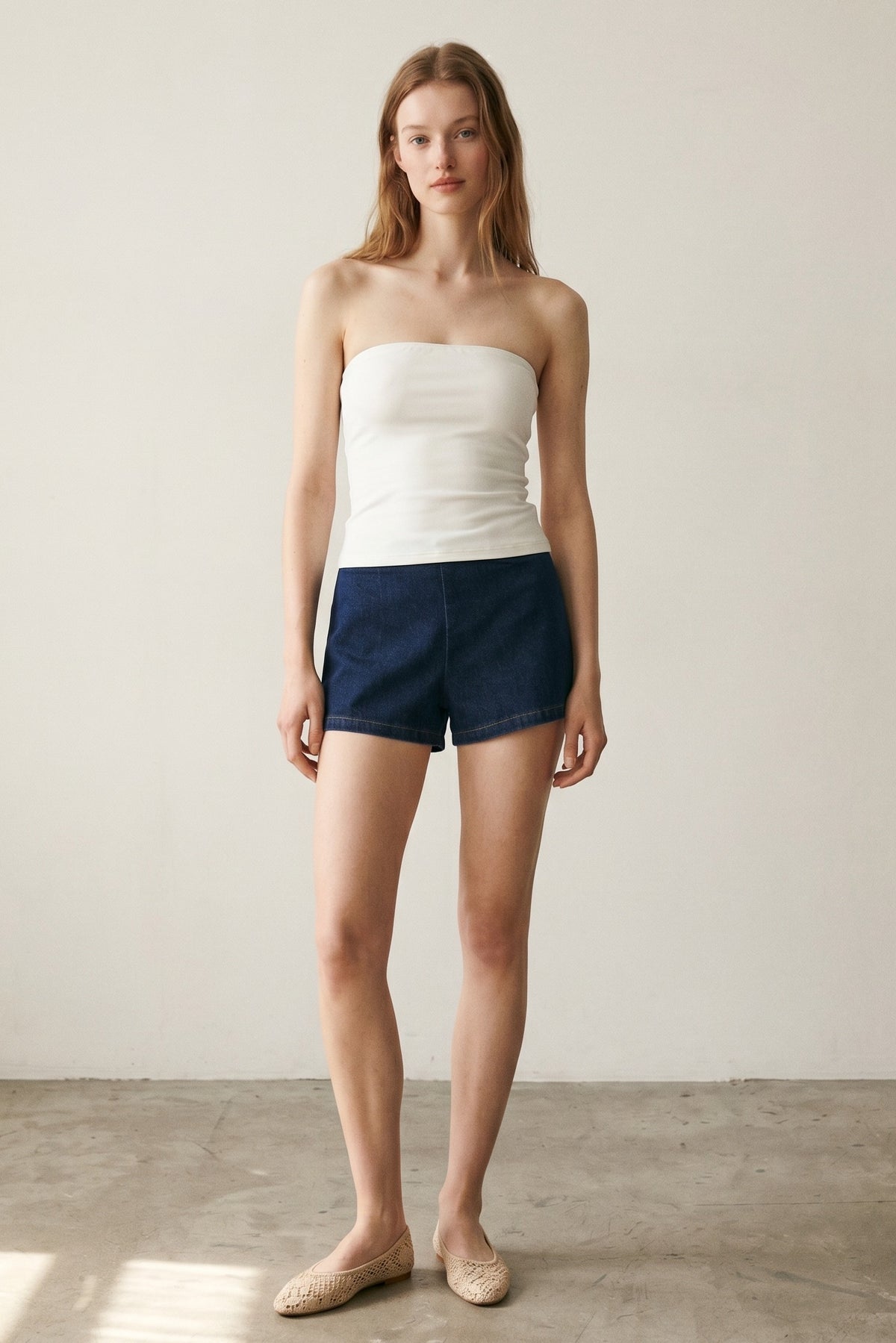 Strapless Woven Bandeau Top