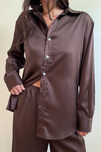 Satin Oversized Button Up Shirt