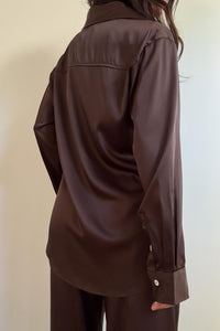 Satin Oversized Button Up Shirt
