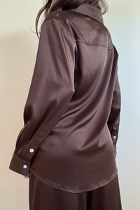 Satin Oversized Button Up Shirt