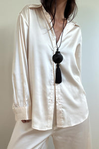 Satin Oversized Button Up Shirt