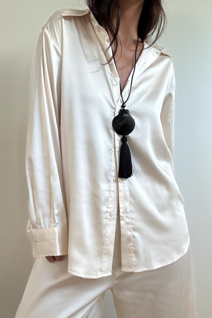 Satin Oversized Button Up Shirt