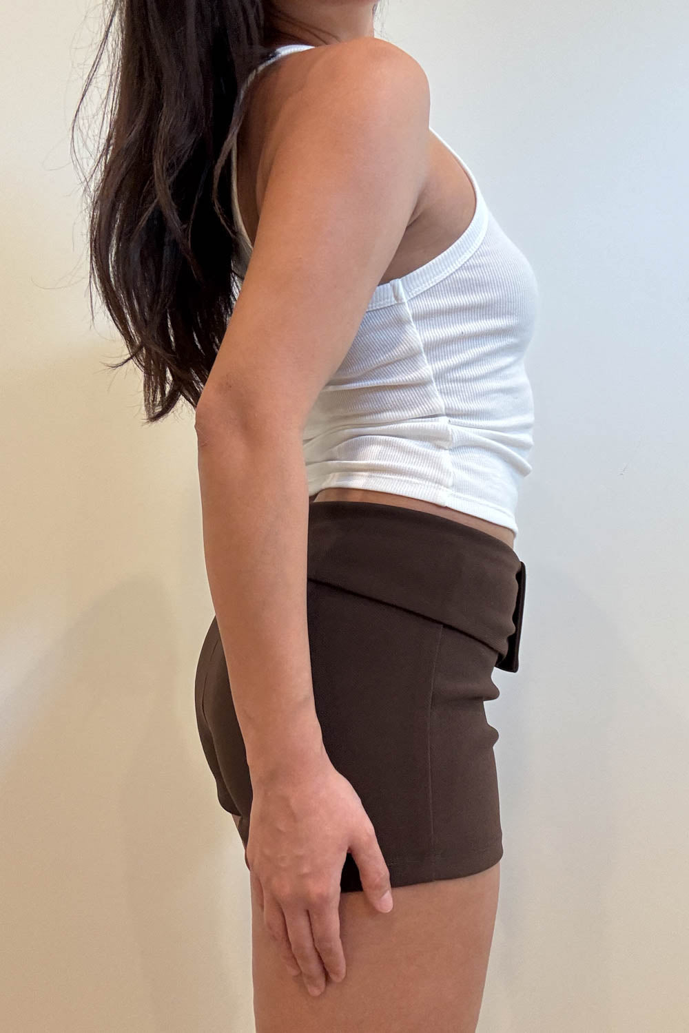 Fold Over Waist Woven Shorts