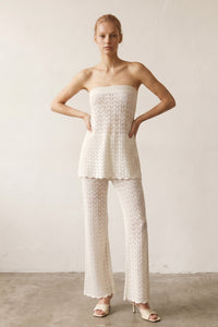Pointelle Knitted Top & Pants Set