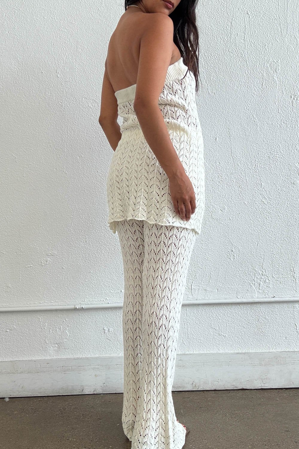 Pointelle Knitted Top & Pants Set