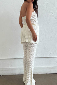 Pointelle Knitted Top & Pants Set