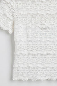 Lace Sleeve Woven Baby Tee
