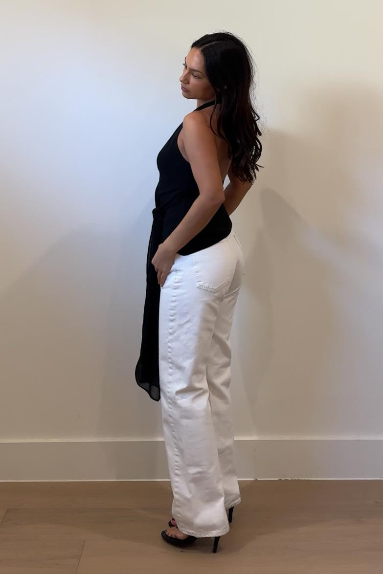 Chiffon Halter Neck Side Wrap Top