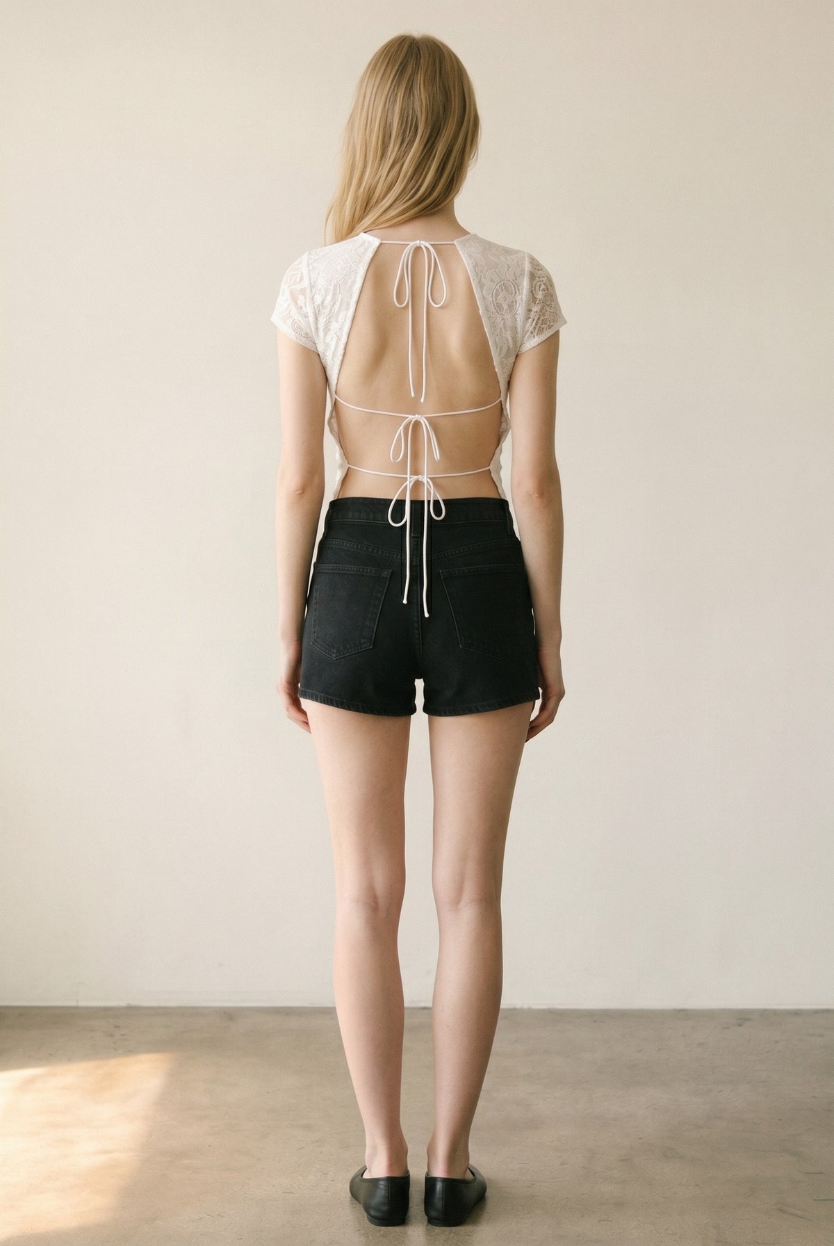 Paisley Open Back Tie Knit Top