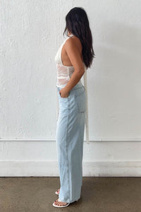 Lace Halter Neck Top W/ Scarf Detail