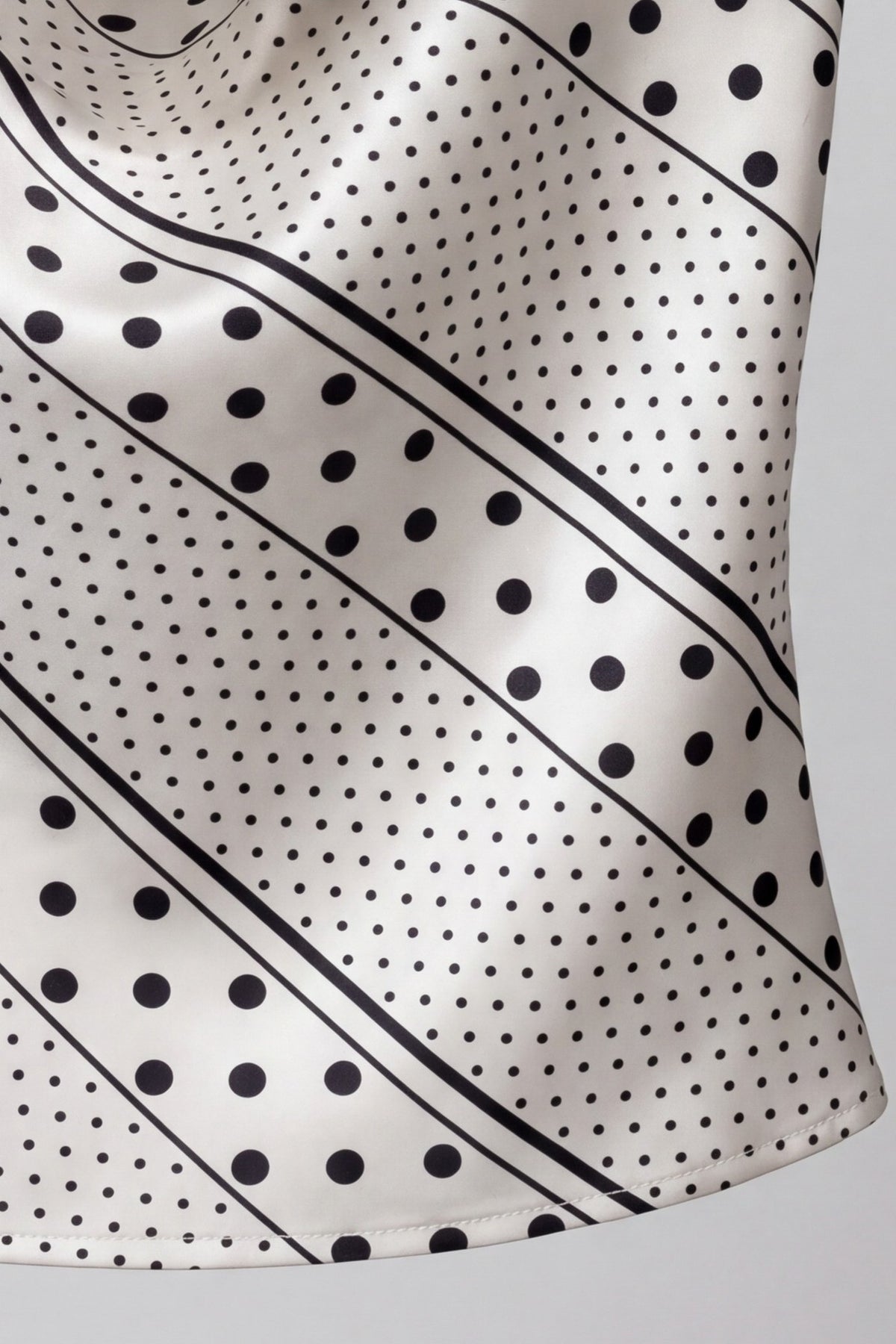 Polka Dot Halter Top with Deep Cowl Neck & Open Back