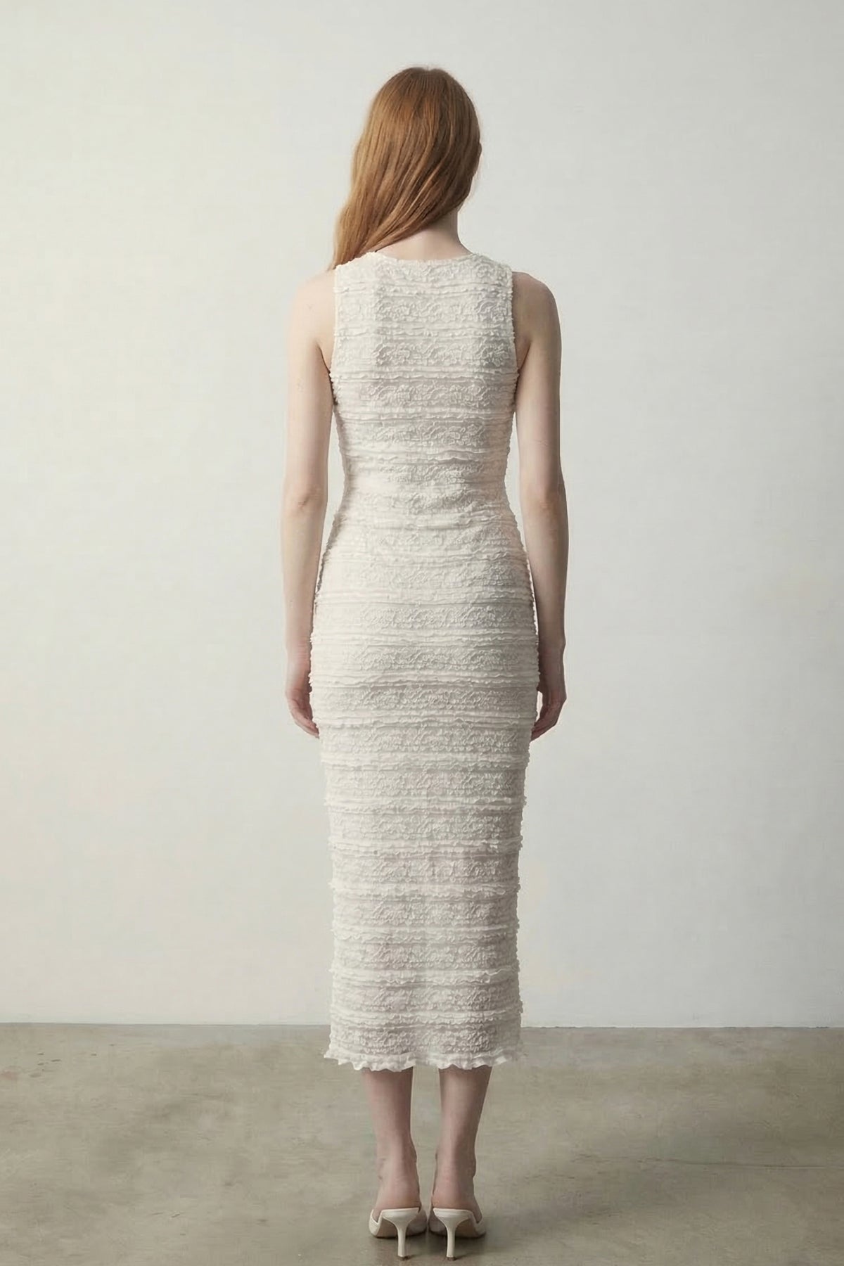 Lace Sleeveless Midi Dress