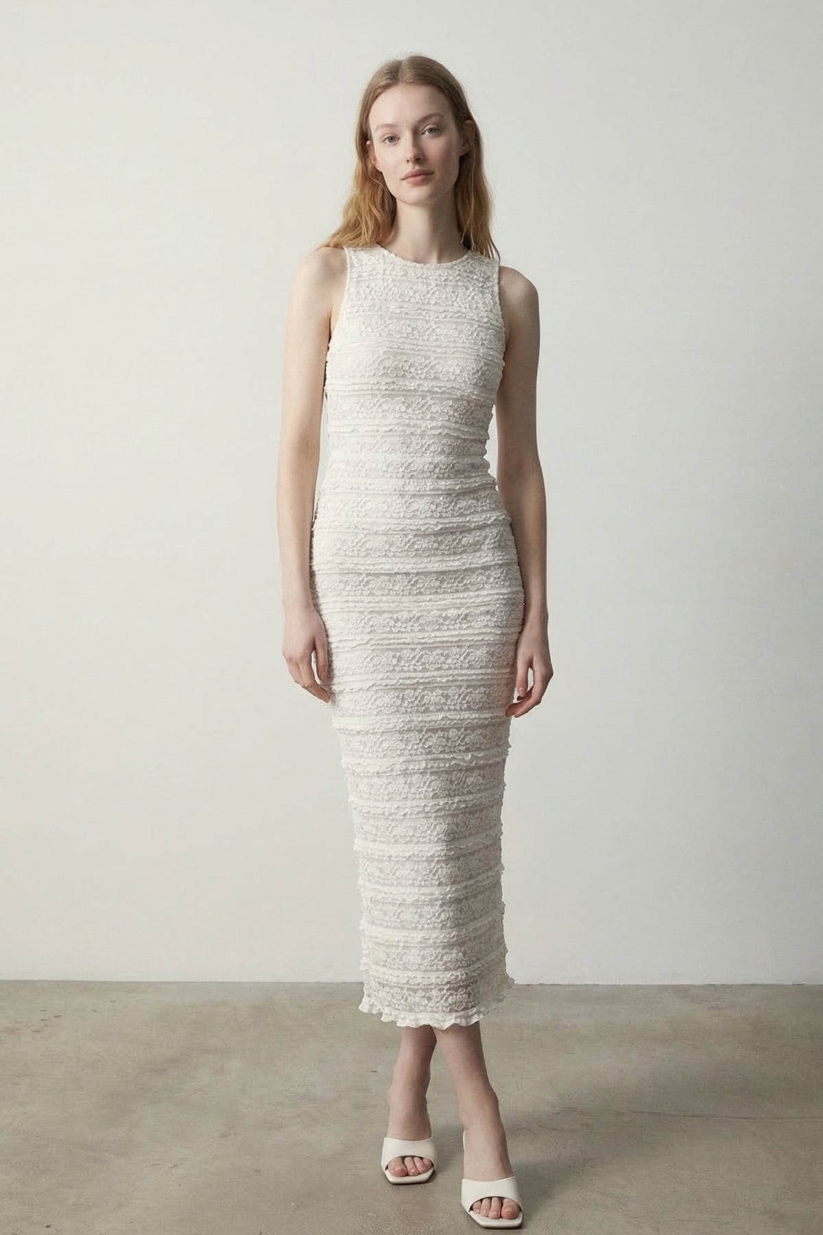 Lace Sleeveless Midi Dress