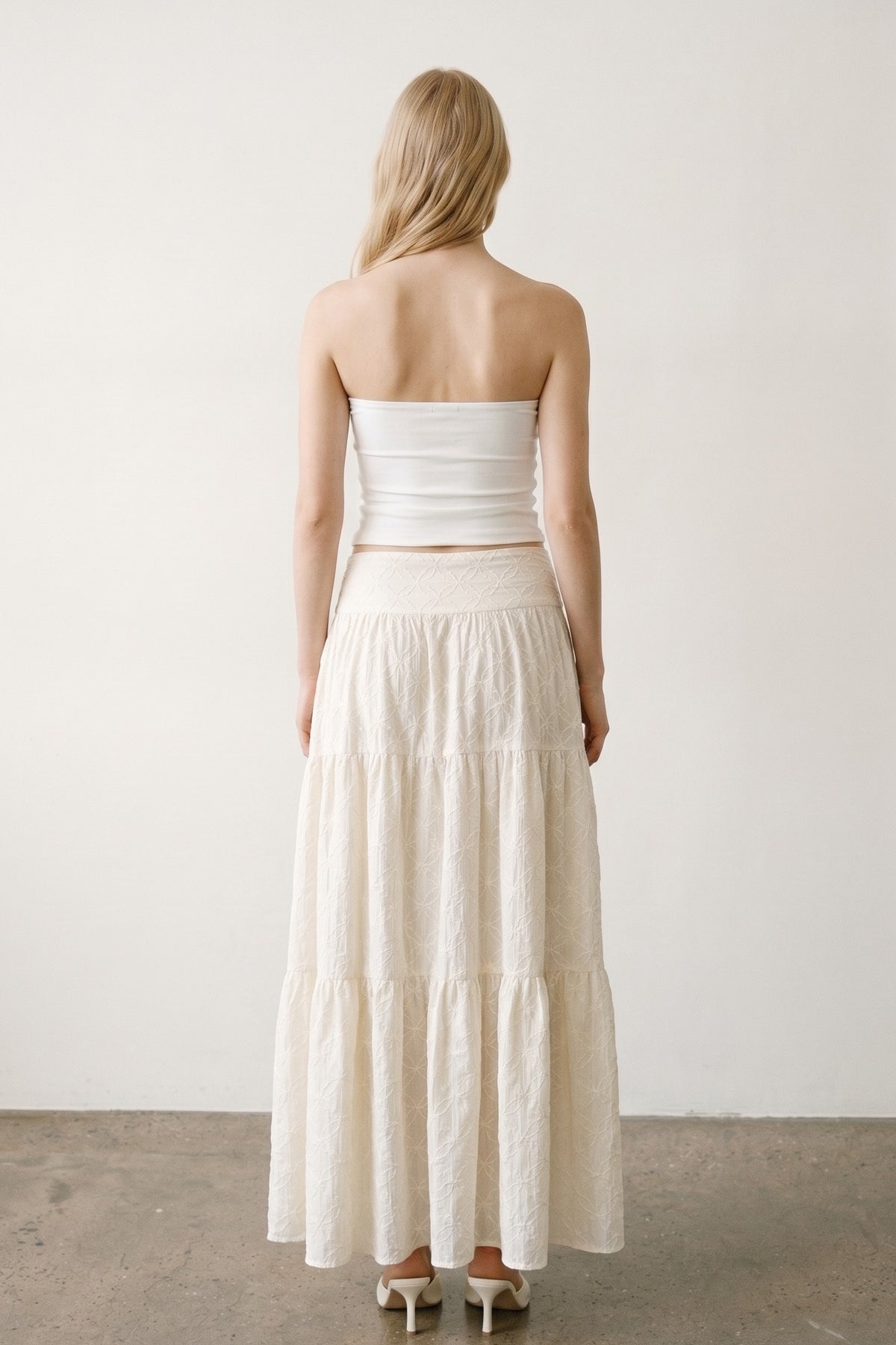Embroidered Maxi Tiered Skirt