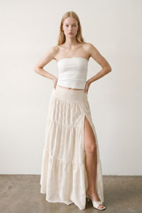 Embroidered Maxi Tiered Skirt