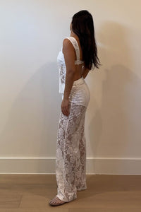 Lace Low Rise Knit Pants