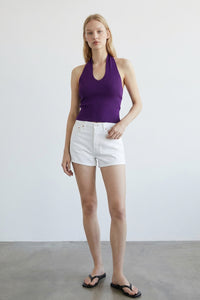 Front Cutout Criss Cross Halter Top