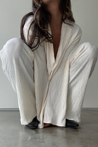 Pleated Satin Shirt Top Pants Set