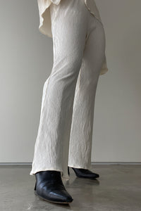 Pleated Satin Shirt Top Pants Set