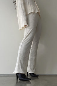 Pleated Satin Shirt Top Pants Set
