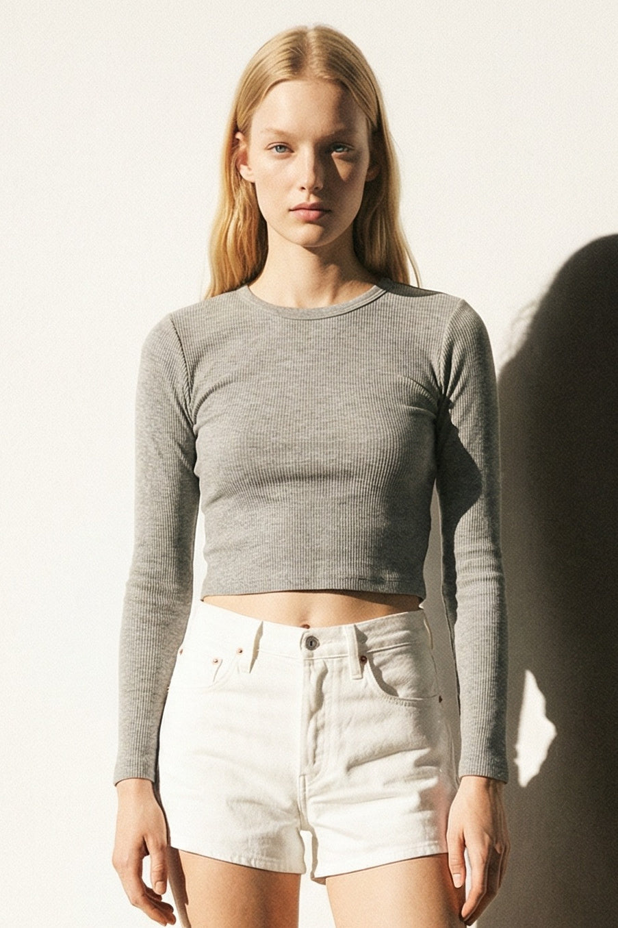 Long Sleeve Ribbed Crew Tee