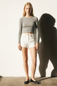 Long Sleeve Ribbed Crew Tee