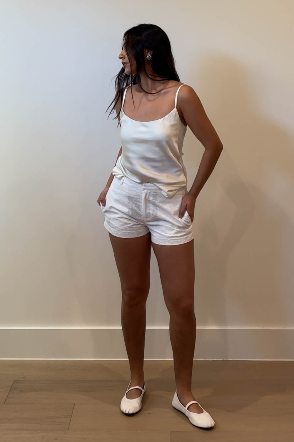 Embroidered Low Rise Mini Shorts