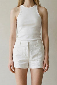 Embroidered Low Rise Mini Shorts