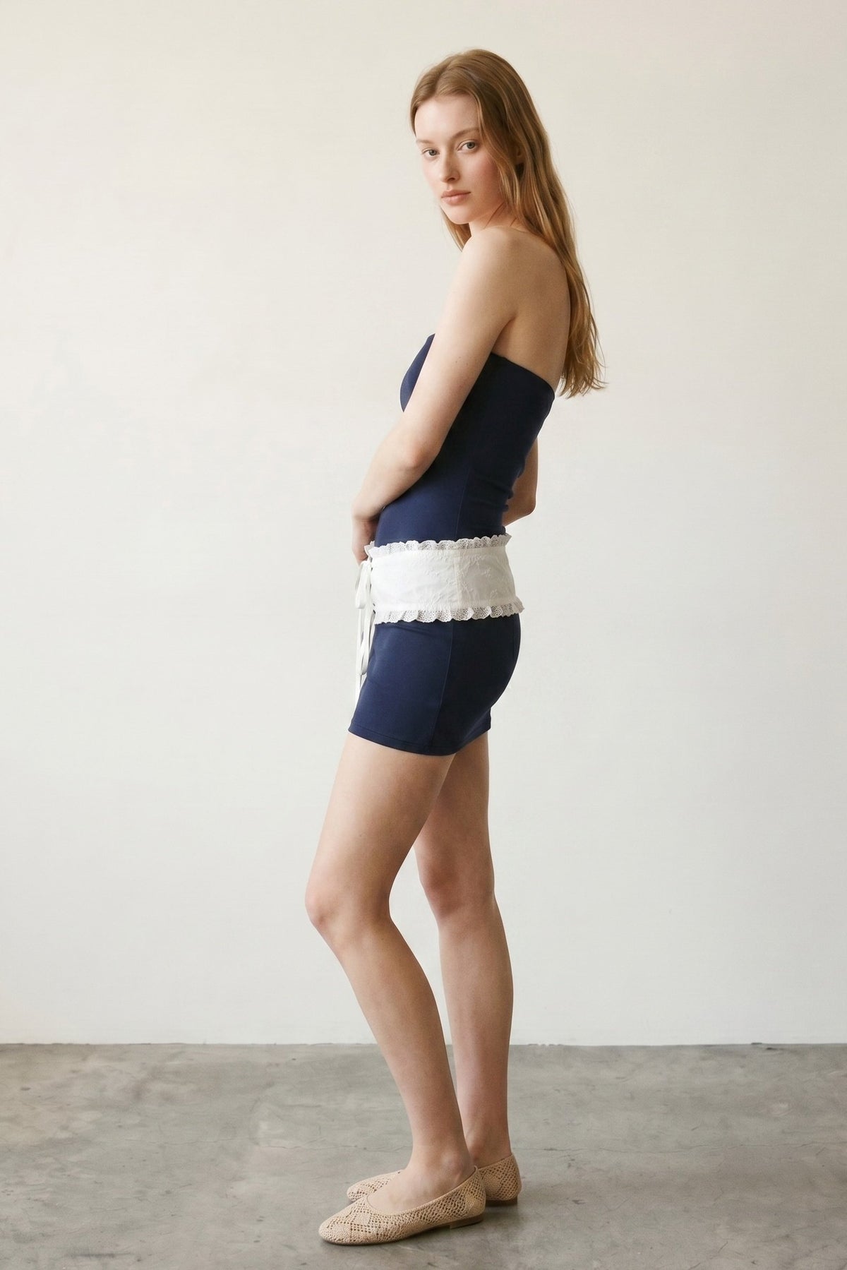 Tube Mini Dress W/ Eyelet Belt