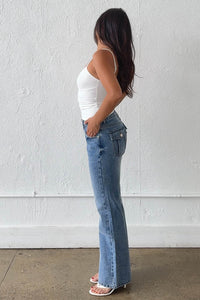 Low Rise Slim Flared Leg Jeans