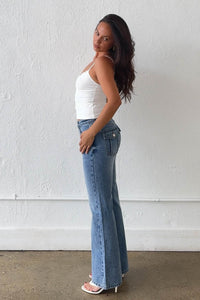 Low Rise Slim Flared Leg Jeans