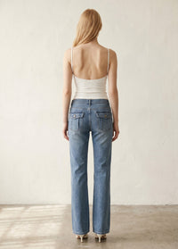 Low Rise Slim Flared Leg Jeans