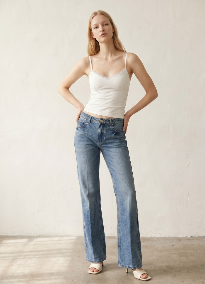 Low Rise Slim Flared Leg Jeans