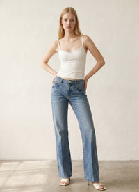 Low Rise Slim Flared Leg Jeans