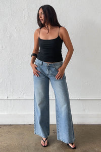 Low Rise Wide Leg Jeans