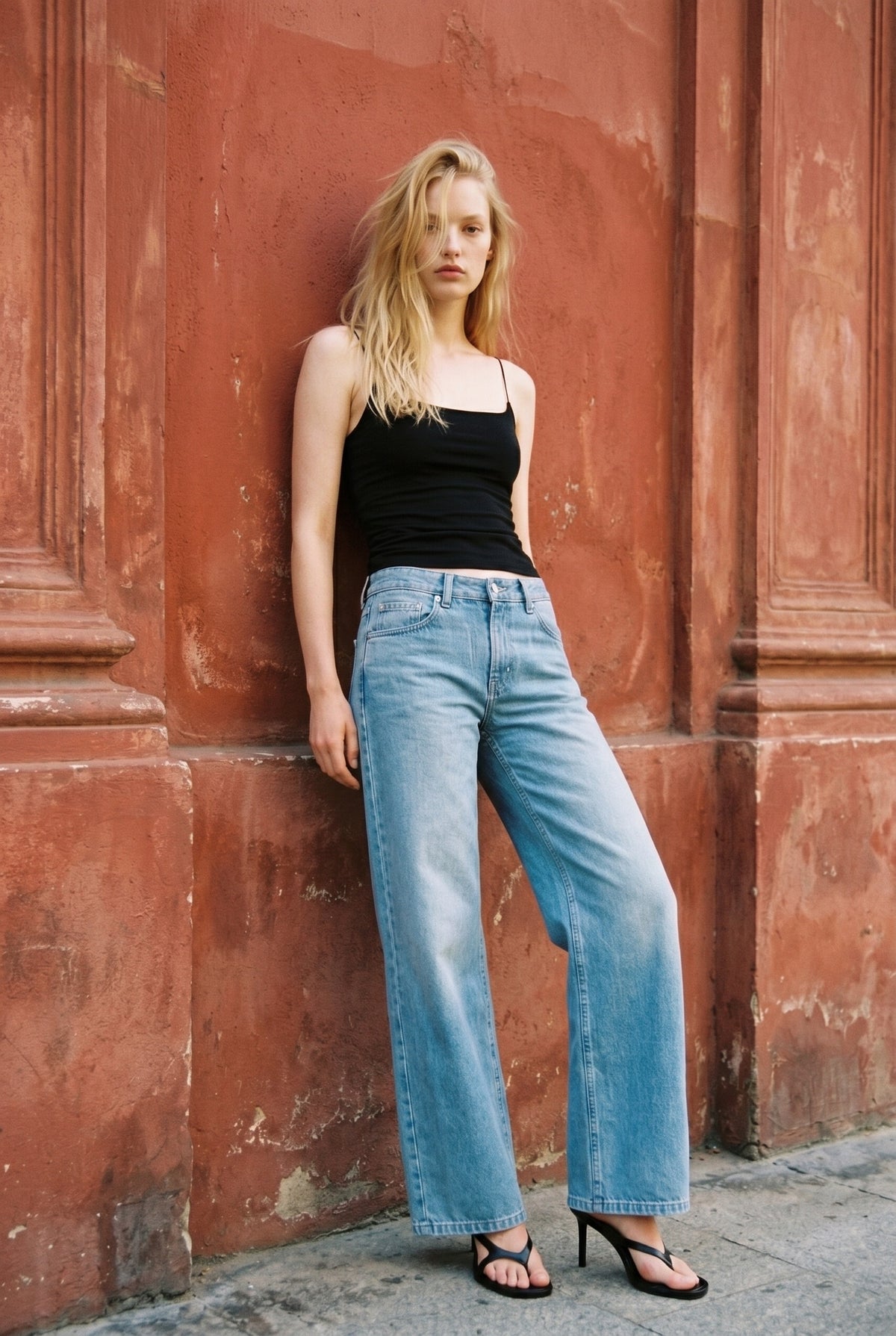 Low Rise Wide Leg Jeans