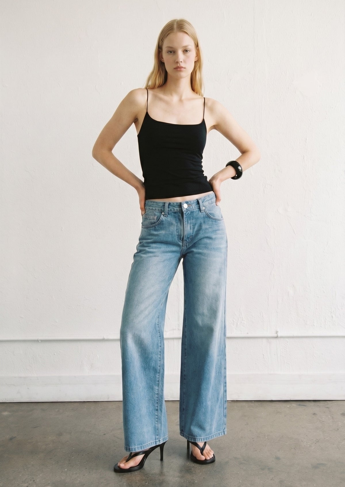 Low Rise Wide Leg Jeans