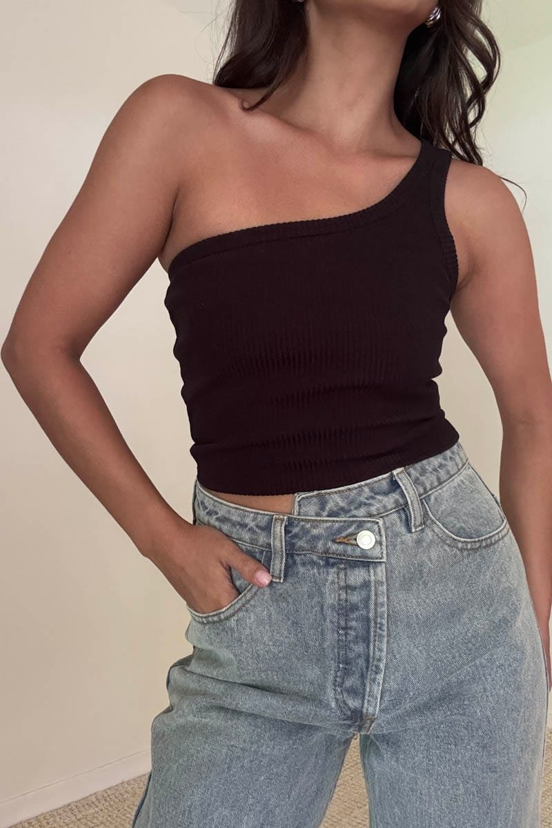 Knit One Shoulder Top