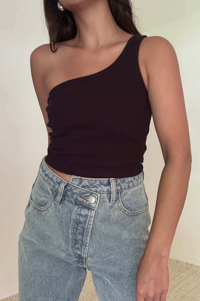 Knit One Shoulder Top