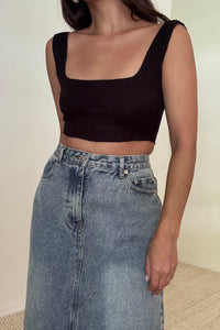 Knitted Back Twist Crop Top