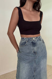 Knitted Back Twist Crop Top