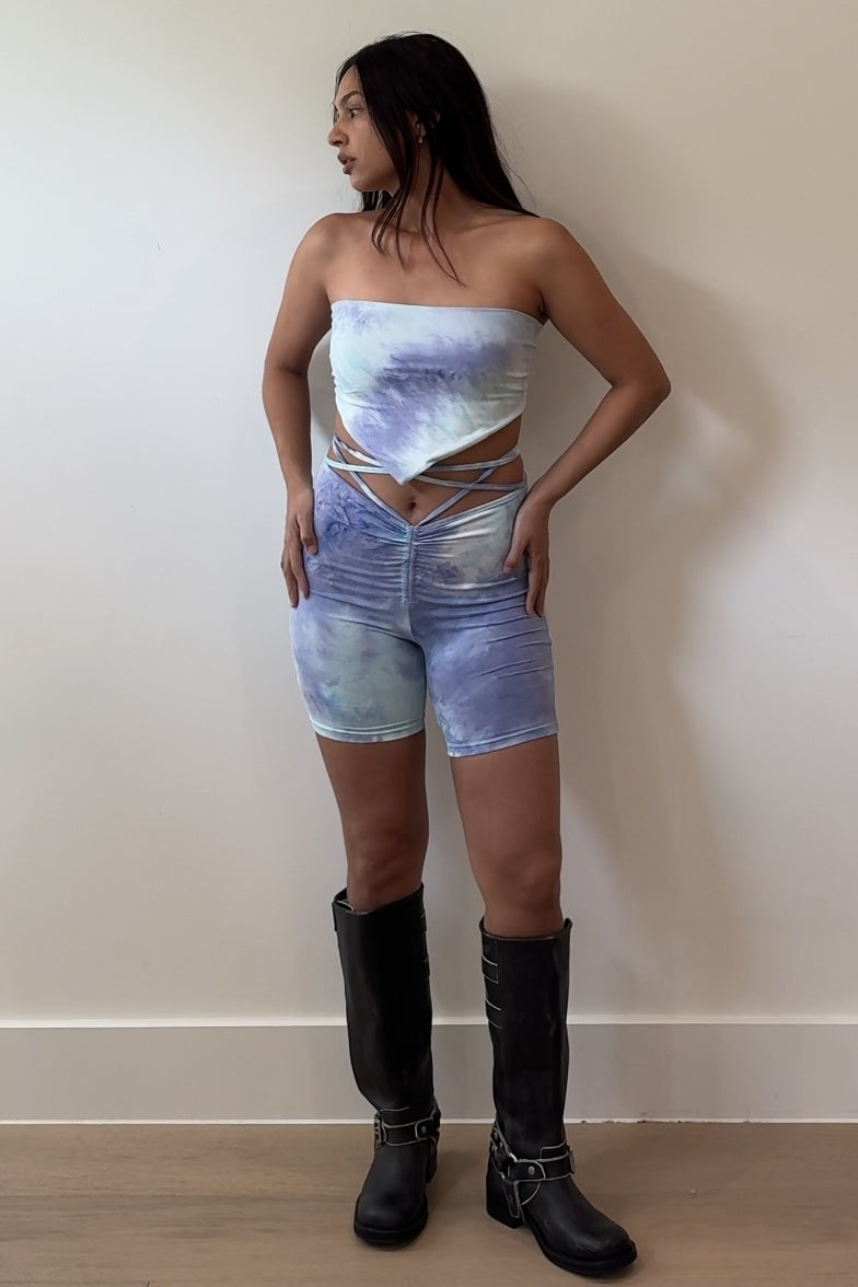 Knit Top And Shorts Two-Piece Set