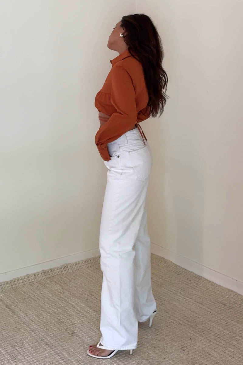Woven Underwire Cropped Top