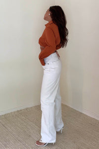 Woven Underwire Cropped Top