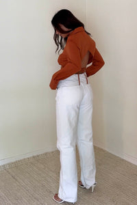 Woven Underwire Cropped Top